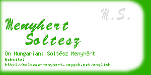 menyhert soltesz business card