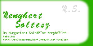 menyhert soltesz business card